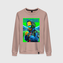 Женский свитшот Cyber Bart Simpson - ai art fantasy