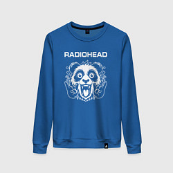 Свитшот хлопковый женский Radiohead rock panda, цвет: синий