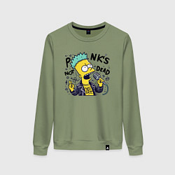 Женский свитшот Bart Simpson - punks not dead
