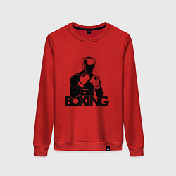Свитшот хлопковый женский Boxing art, цвет: красный