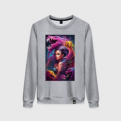 Женский свитшот Ведьма и оборотни - хэллоуин нейросеть