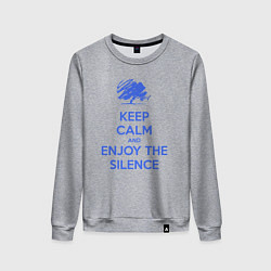 Свитшот хлопковый женский Keep calm and enjoy the silence, цвет: меланж