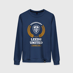 Женский свитшот Лого Leeds United и надпись legendary football clu