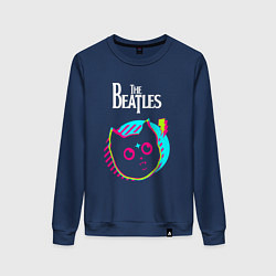 Женский свитшот The Beatles rock star cat