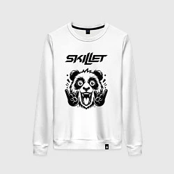 Свитшот хлопковый женский Skillet - rock panda, цвет: белый