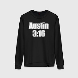 Свитшот хлопковый женский Стив Остин Austin 3:16, цвет: черный