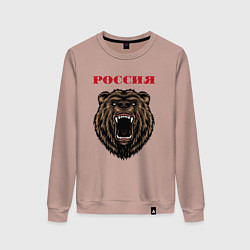 Женский свитшот Рык медведя Россия
