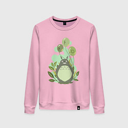 Свитшот хлопковый женский Green Totoro, цвет: светло-розовый