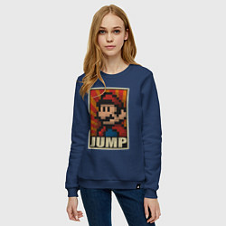 Свитшот хлопковый женский Jump Mario, цвет: тёмно-синий — фото 2