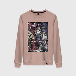 Свитшот хлопковый женский Евангелион Аска Лэнгли Сорью, цвет: пыльно-розовый