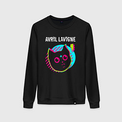 Свитшот хлопковый женский Avril Lavigne rock star cat, цвет: черный