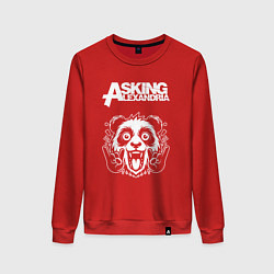 Свитшот хлопковый женский Asking Alexandria rock panda, цвет: красный
