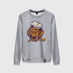 Свитшот хлопковый женский Chef dog, цвет: меланж