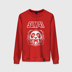 Свитшот хлопковый женский Sum41 rock panda, цвет: красный