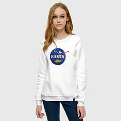 Свитшот хлопковый женский Рамен в стиле NASA, цвет: белый — фото 2