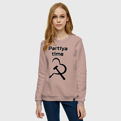 Свитшот хлопковый женский Partiya time, цвет: пыльно-розовый — фото 2