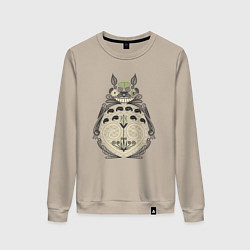 Свитшот хлопковый женский Forest Totoro, цвет: миндальный