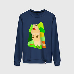 Свитшот хлопковый женский Кричит суслик, цвет: тёмно-синий