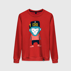 Свитшот хлопковый женский Будь клёвым, цвет: красный