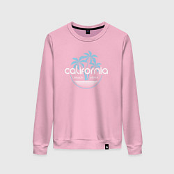 Свитшот хлопковый женский California beach, цвет: светло-розовый