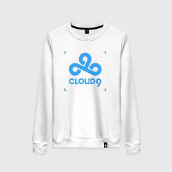 Свитшот хлопковый женский Cloud9 - tecnic blue, цвет: белый