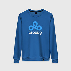 Свитшот хлопковый женский Cloud9 - pattern, цвет: синий