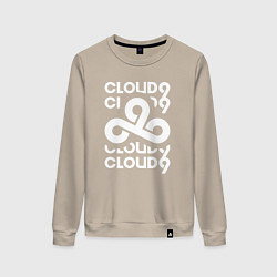 Свитшот хлопковый женский Cloud9 - in logo, цвет: миндальный