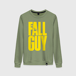 Свитшот хлопковый женский The fall guy logo, цвет: авокадо
