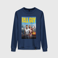 Свитшот хлопковый женский Ryan Gosling and Emily Blunt the fall guy, цвет: тёмно-синий