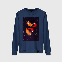 Женский свитшот Лисы в невесомости