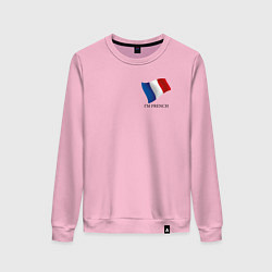 Свитшот хлопковый женский Im French - motto, цвет: светло-розовый