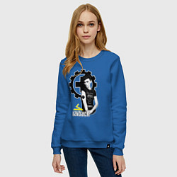 Свитшот хлопковый женский Laibach - A girl with tshirt, цвет: синий — фото 2