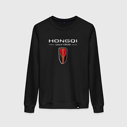 Свитшот хлопковый женский Hongqi - logo, цвет: черный