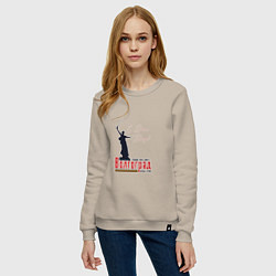 Свитшот хлопковый женский Волгоград с Днем Победы, цвет: миндальный — фото 2