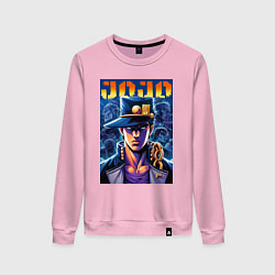 Свитшот хлопковый женский Jojo - Jotaro Kujo ai art, цвет: светло-розовый