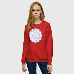 Свитшот хлопковый женский Круг из окружностей, цвет: красный — фото 2