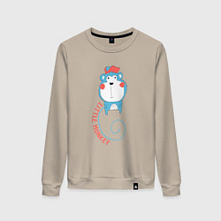 Свитшот хлопковый женский Little monkey, цвет: миндальный
