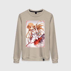 Свитшот хлопковый женский Асуна Юки мечница, цвет: миндальный