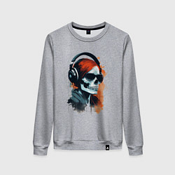 Женский свитшот Grunge redhead girl skull