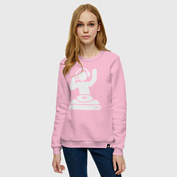 Свитшот хлопковый женский Party dj, цвет: светло-розовый — фото 2