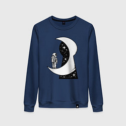 Свитшот хлопковый женский Космос в замочной скважине, цвет: тёмно-синий