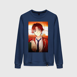 Свитшот хлопковый женский Киётака Аянокоджи, цвет: тёмно-синий