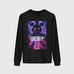 Свитшот хлопковый женский Freddy - мишка Фредди, цвет: черный