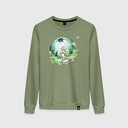 Свитшот хлопковый женский Нахида из Геншин Импакт, цвет: авокадо