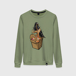 Женский свитшот Ворон и лапша