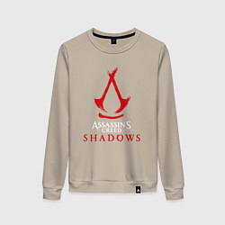 Свитшот хлопковый женский Assassins creed shadows logo, цвет: миндальный