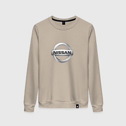 Свитшот хлопковый женский Nissan logo, цвет: миндальный