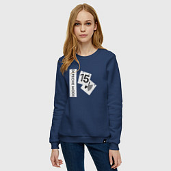 Свитшот хлопковый женский Depeche Mode - Little fifteen, цвет: тёмно-синий — фото 2
