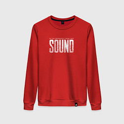 Свитшот хлопковый женский In the beginning there was sound, цвет: красный