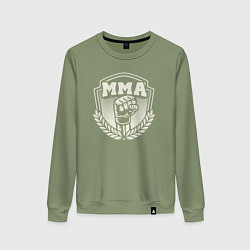 Свитшот хлопковый женский Кулак MMA, цвет: авокадо